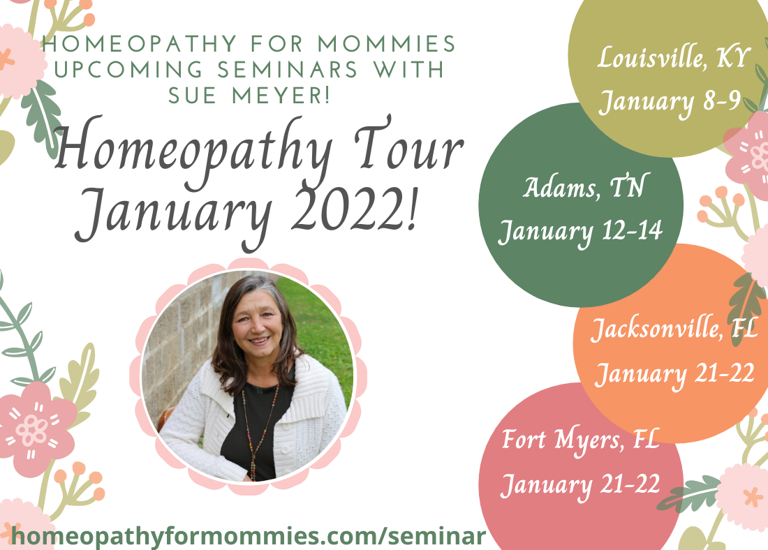 Sue’s Seminar Tour this January! – Homeopathy for Mommies