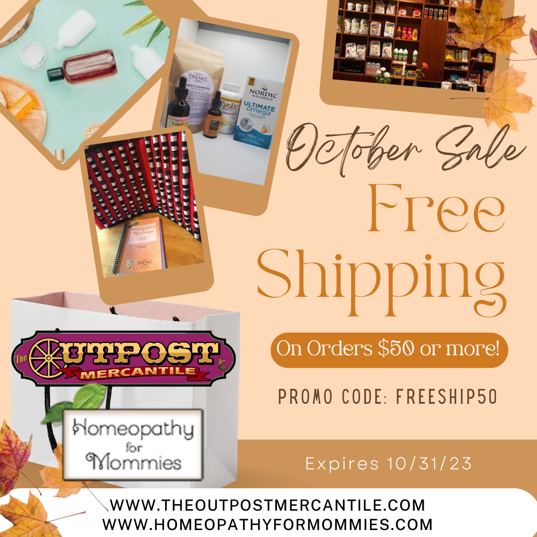 October Free Shipping on Orders over $50! – Homeopathy for Mommies