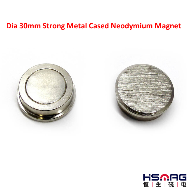 Dia 30mm Strong Metal Cased Neodymium Magnet