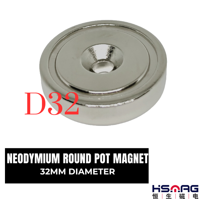 Dia 32mm Pot Magnets Neodymium