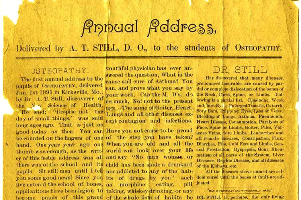 Two historical artifacts reveal details about the start of osteopathic medicine